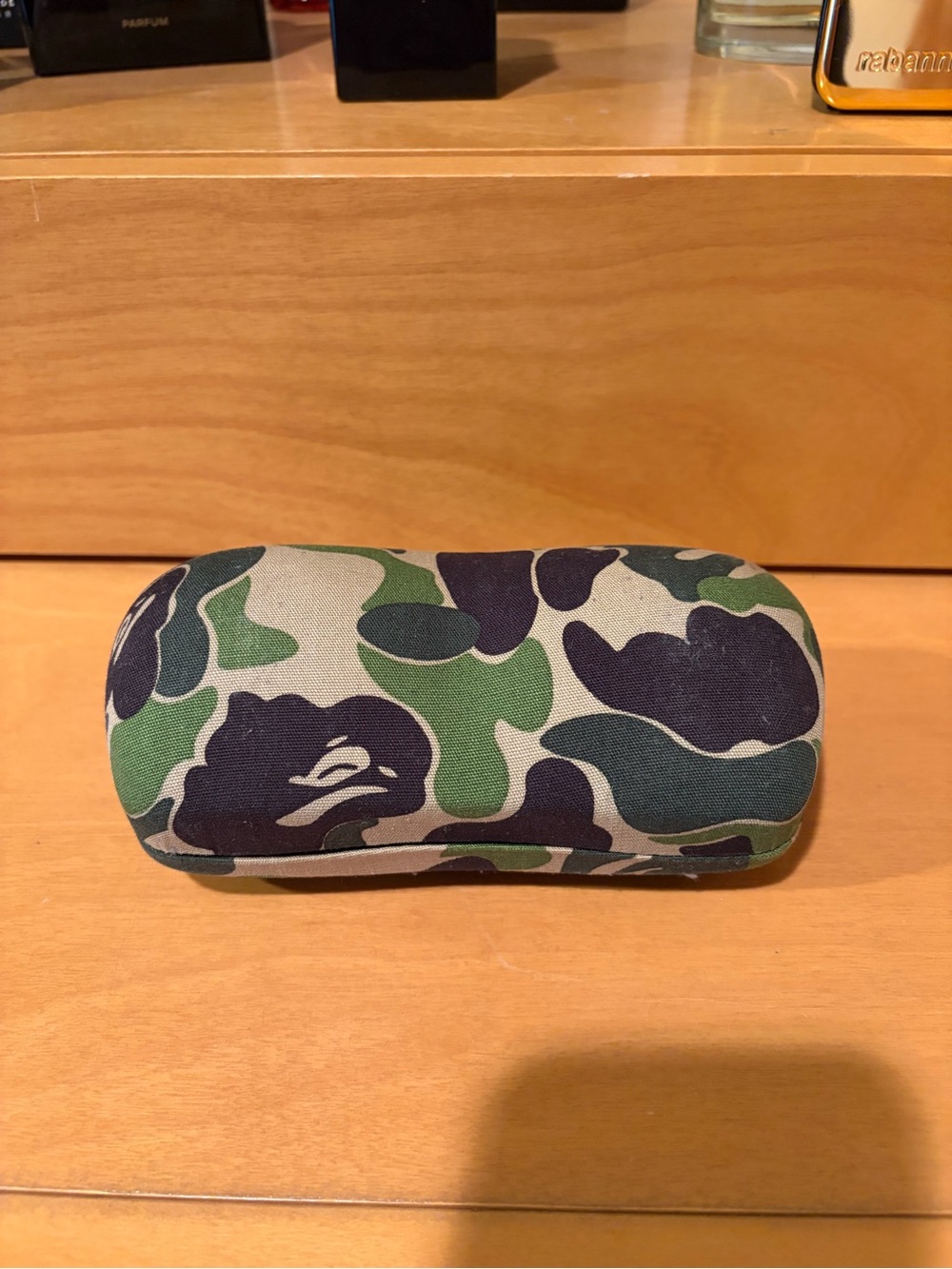 Bape Camouflage Hard Eyeglass Case in Green and Navy